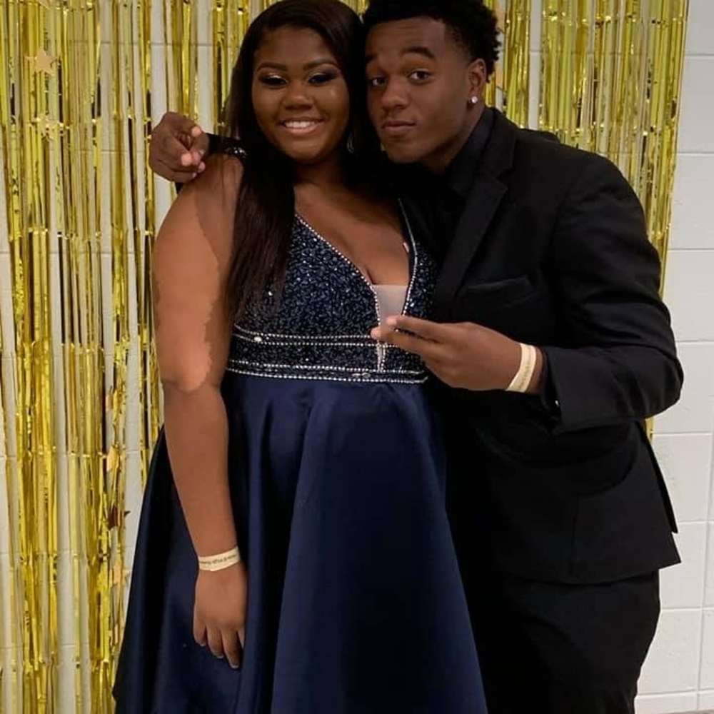 JJs House Navy Blue Prom Dress